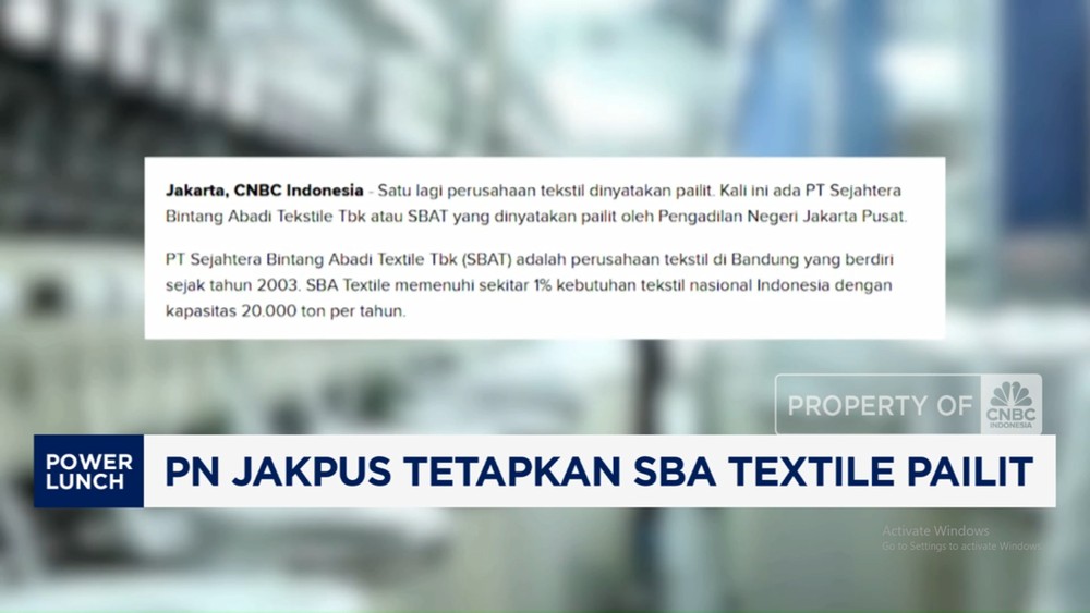 Industri Tekstil Berduka: SBA Textile Dinyatakan Pailit!