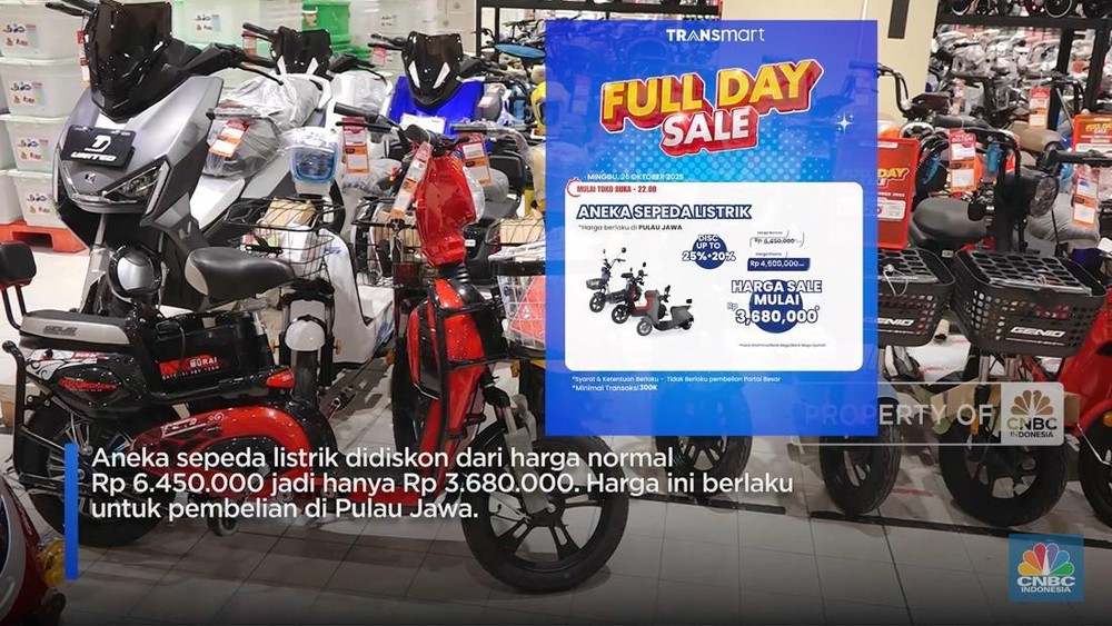 Diskon Gila! Sepeda Listrik di Transmart Ludes Diserbu Pembeli