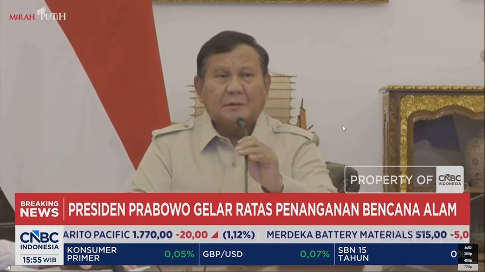 Prabowo Pimpin Rapat Darurat Bencana Nasional